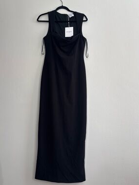 Sleeveless Black Cowl-Neck Maxi Dress by Alexander Wang